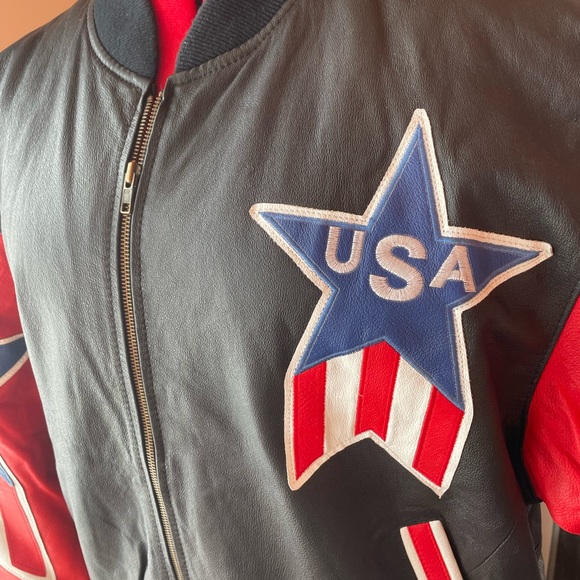 XL 🏍️ RARE USA 🇺🇸 unique Men’s LEATHER jacket coat moto - Picture 11 of 16